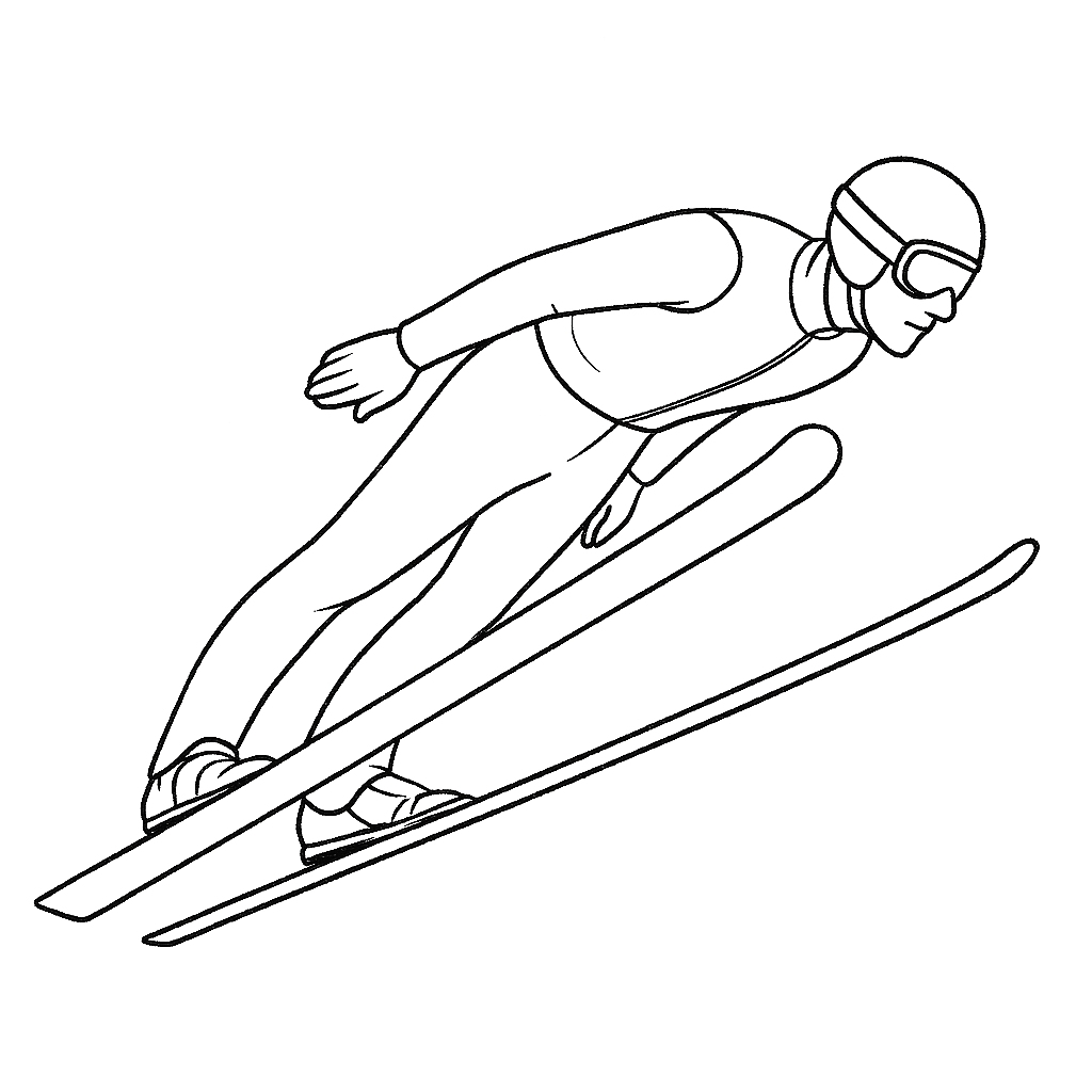 Skoki narciarskie - kolorowanka do druku
