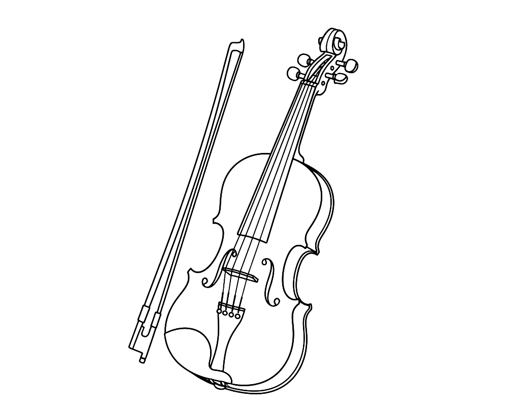 Skrzypce - kolorowanka do druku