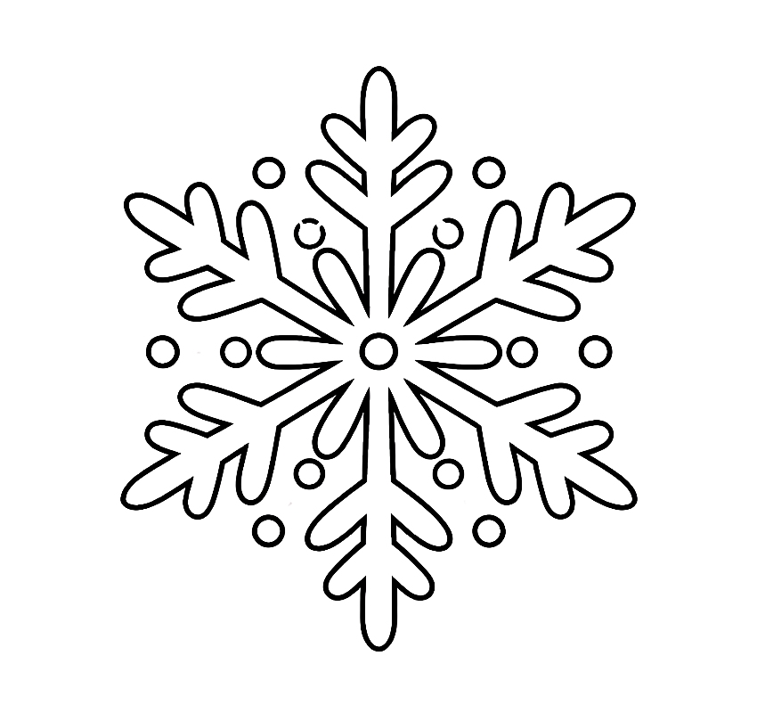 Śnieżynka (płatek śniegu) kolorowanka do druku