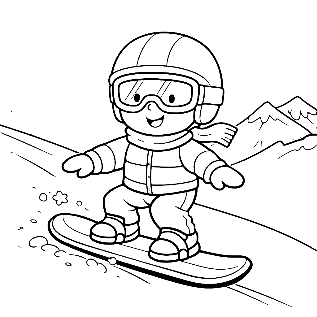 Snowboard - kolorowanka do druku