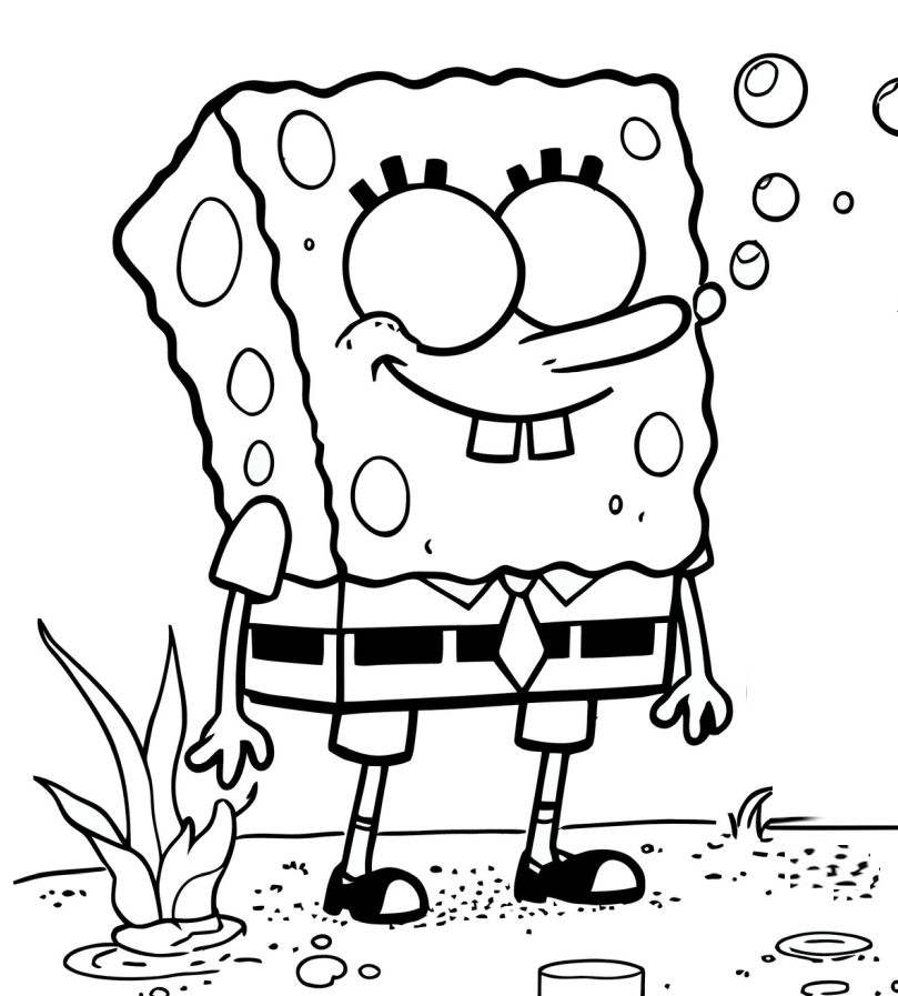 Spongebob - kolorowanka do druku