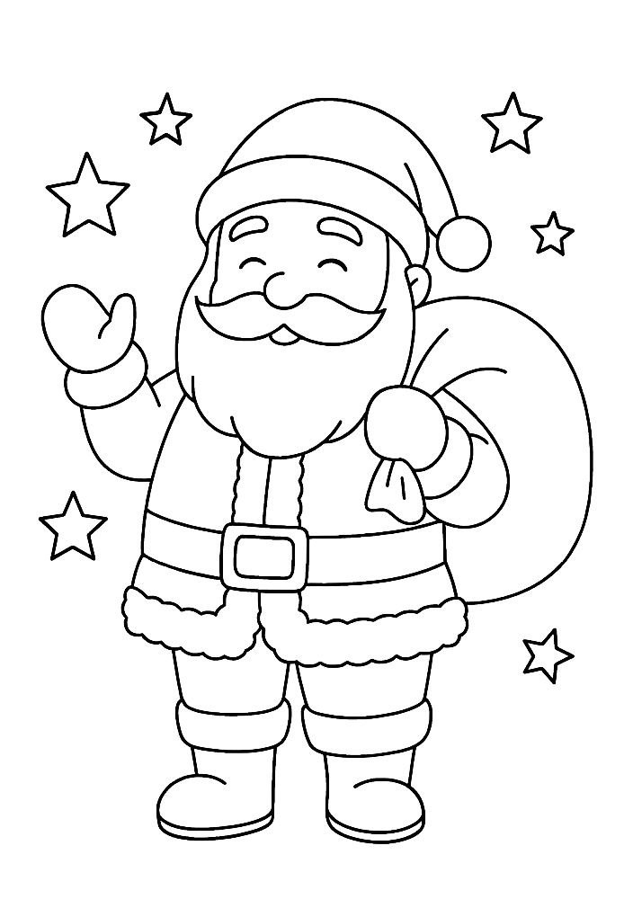 Święty Mikołaj - kolorowanka do druku