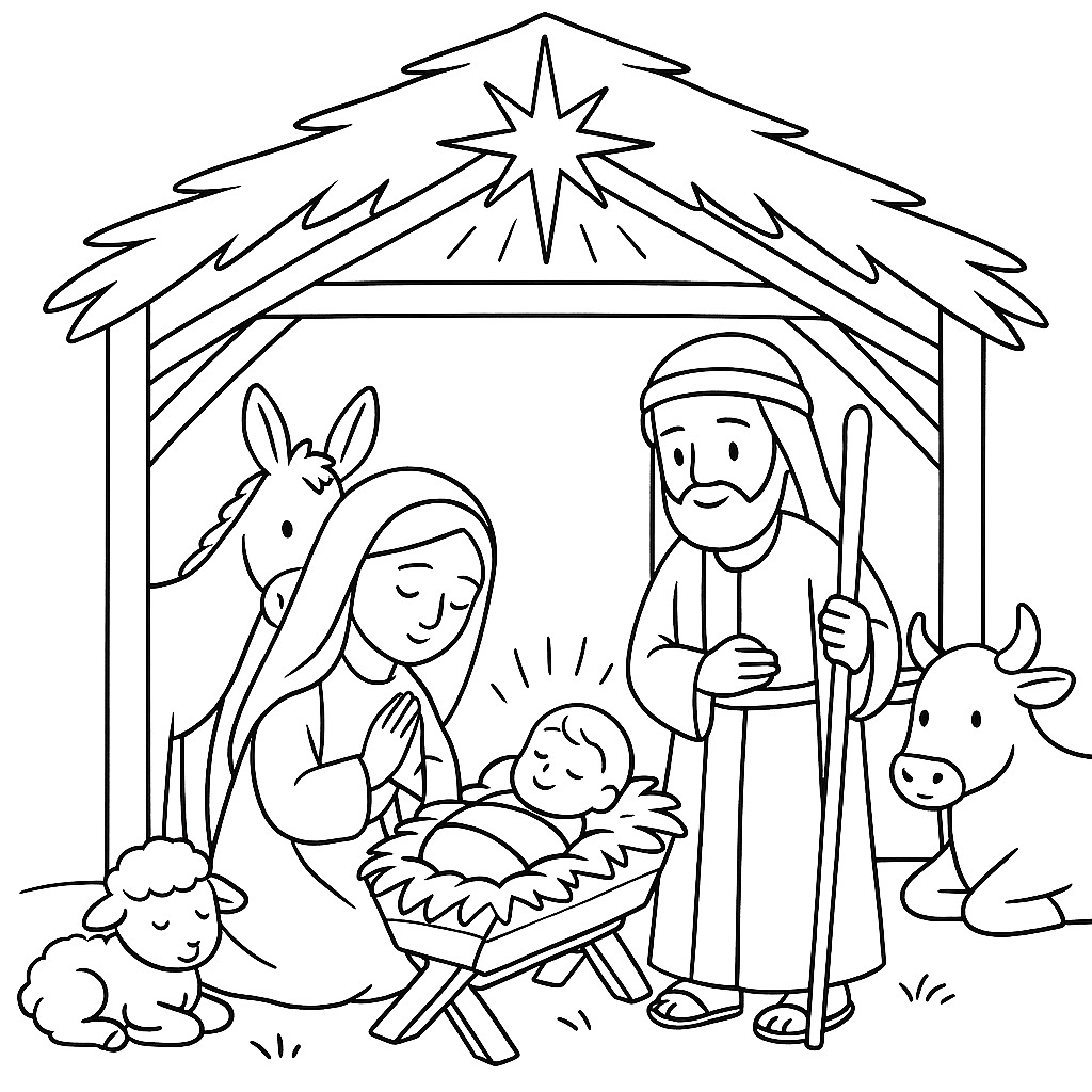 Szopka kolorowanka do druku