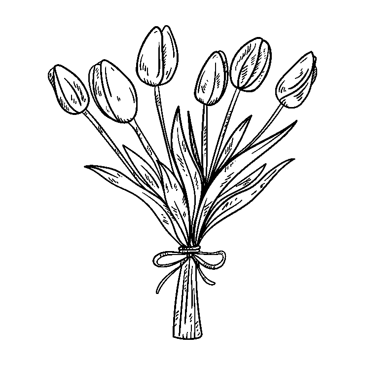 Tulipany - kolorowanka do druku
