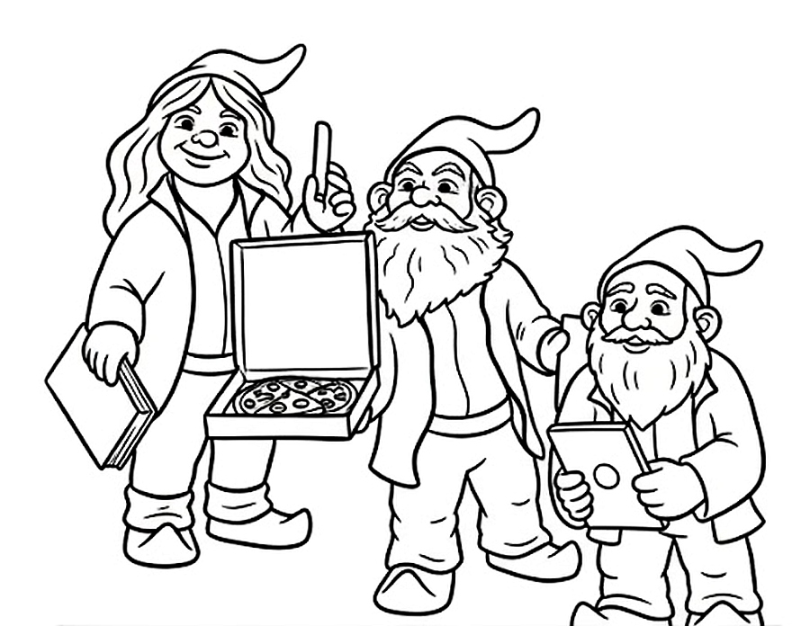 Wrocławskie krasnale - kolorowanka do druku