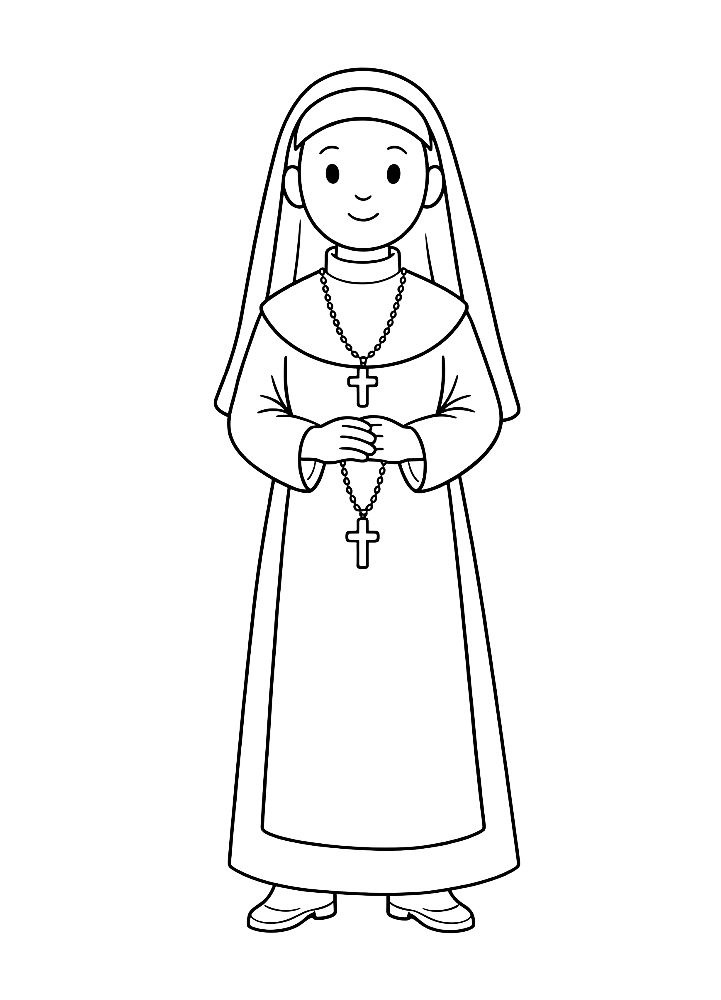 Zakonnica - kolorowanka do druku