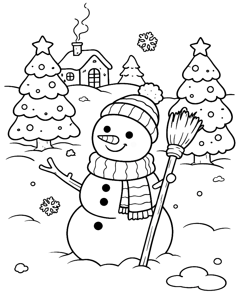 Zimowa kolorowanka do druku