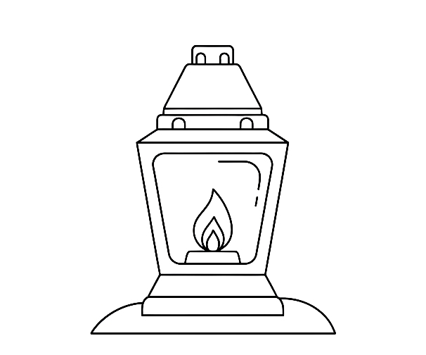 Znicz zapalony - kolorowanka do druku